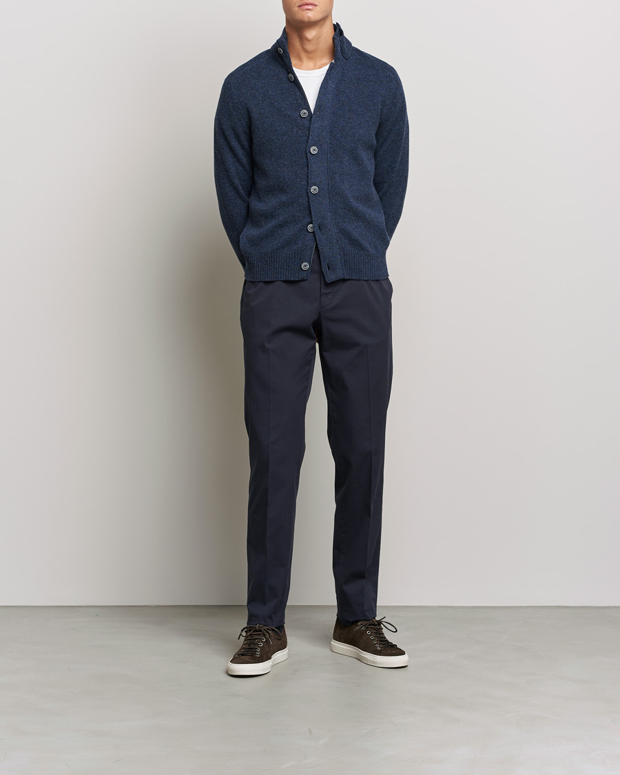 Mies | Puserot | Gran Sasso | Heavy Wool Cardigan Navy