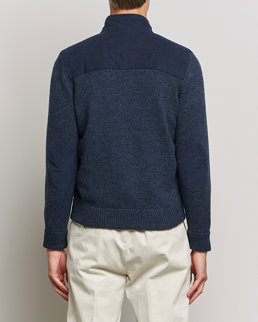 Mies | Puserot | Gran Sasso | Wool/Alcantara Full Zip Navy