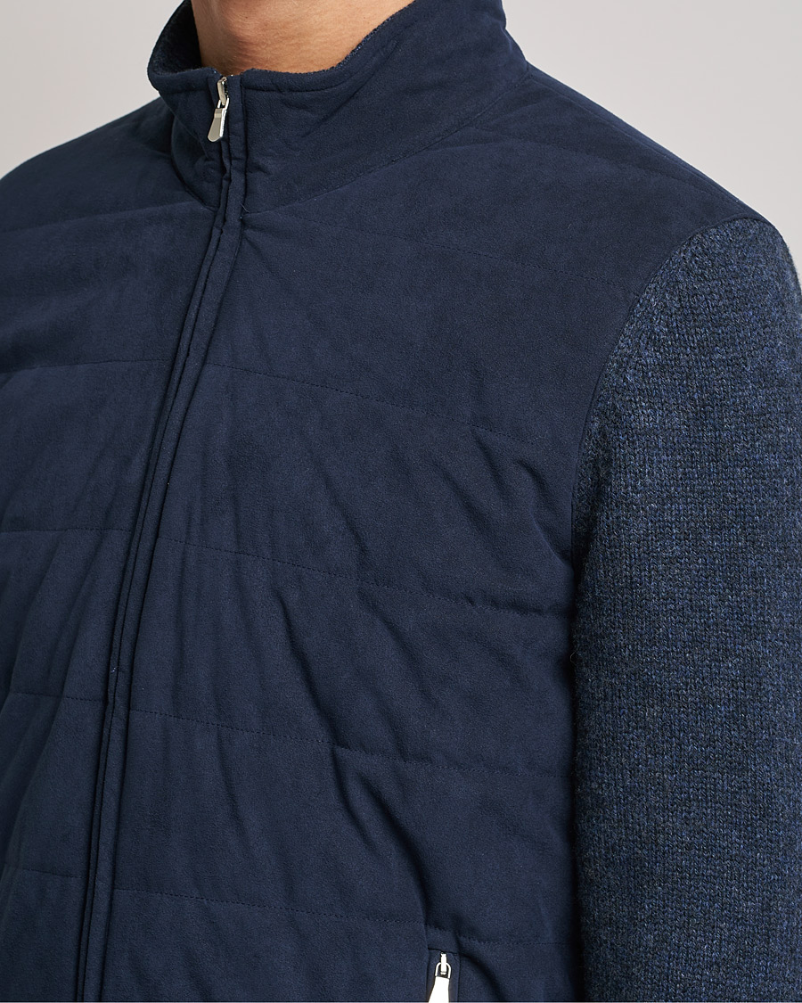 Mies | Puserot | Gran Sasso | Wool/Alcantara Full Zip Navy