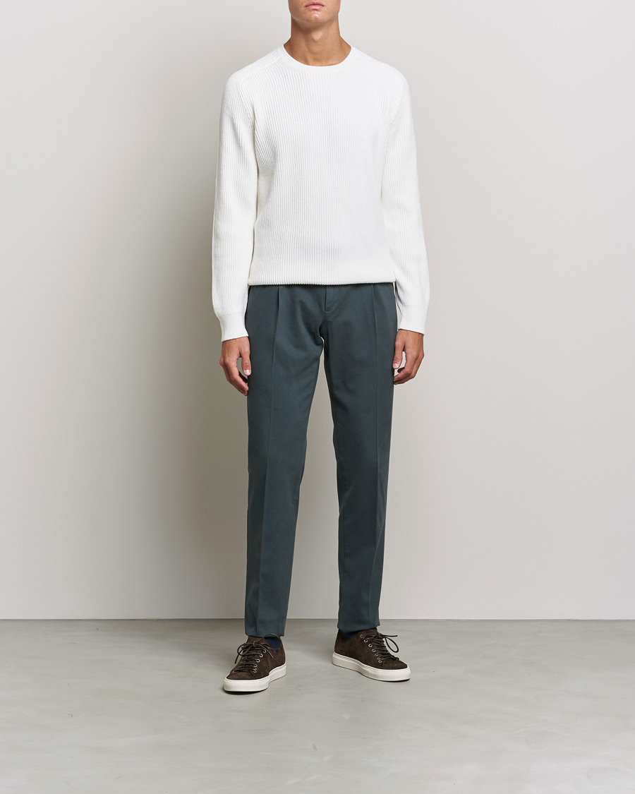 Mies | Gran Sasso | Gran Sasso | Knitted Wool/Cashmere Structure Crewneck Off White
