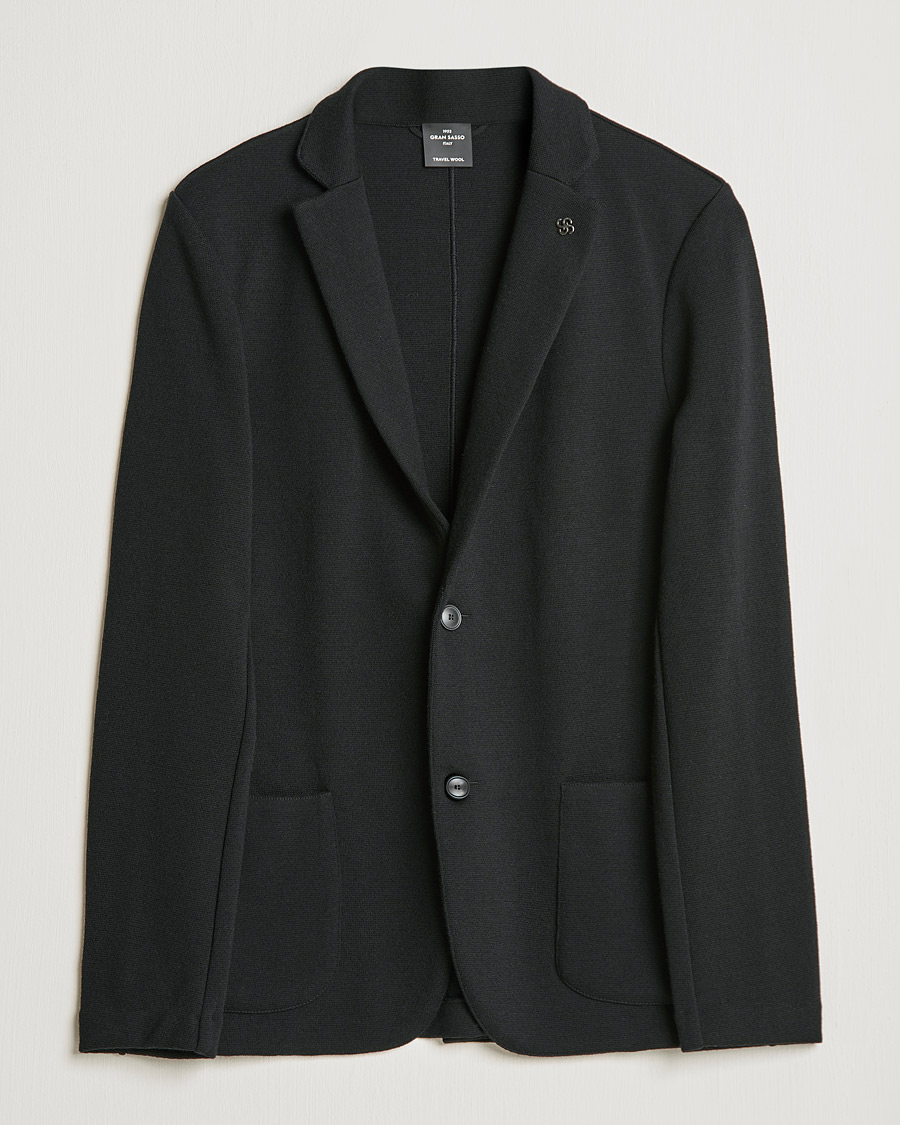 Mies | Pikkutakit | Gran Sasso | Travel Wool Knitted Jacket Black