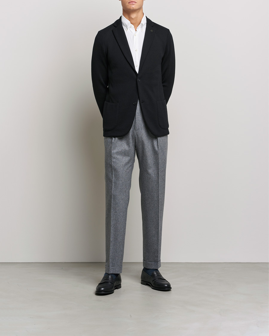 Mies | Pikkutakit | Gran Sasso | Travel Wool Knitted Jacket Black