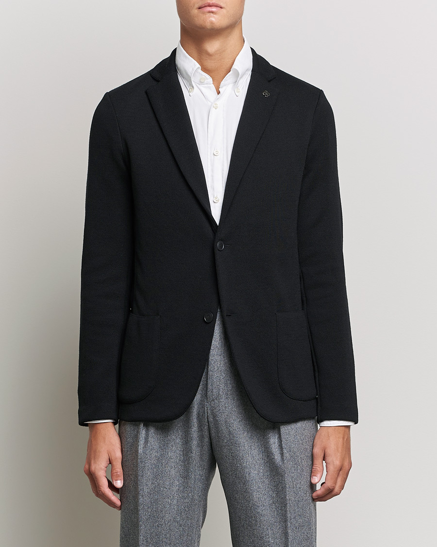 Mies | Pikkutakit | Gran Sasso | Travel Wool Knitted Jacket Black
