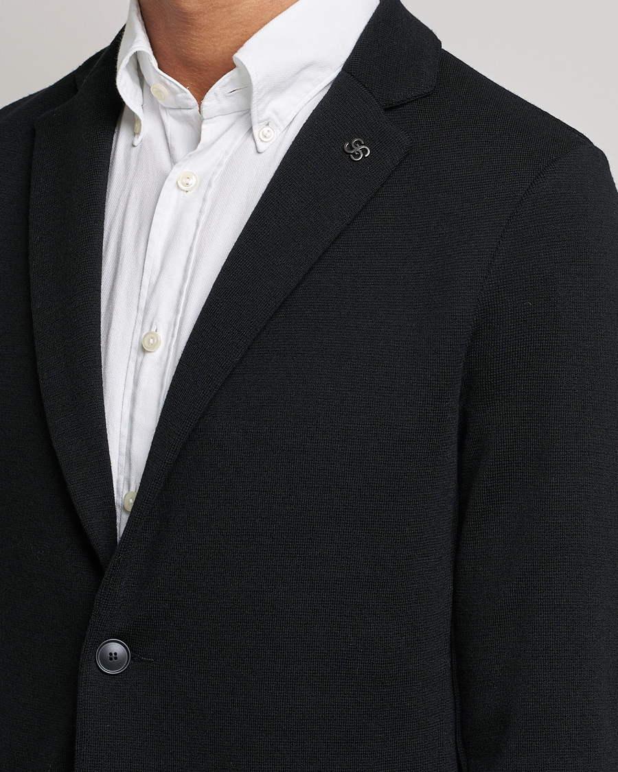 Mies | Pikkutakit | Gran Sasso | Travel Wool Knitted Jacket Black