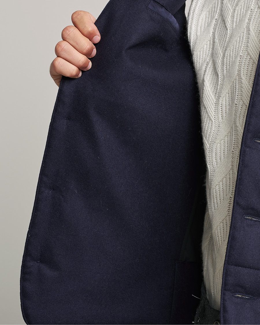 Mies | Puserot | Gran Sasso | Wool Flannel Hooded Vest Navy