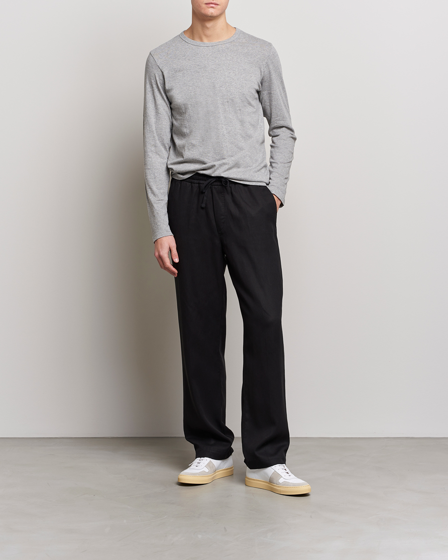 Mies | T-paidat | Merz b. Schwanen | 1950s Classic Loopwheeled Longsleeve Tee Grey Marl