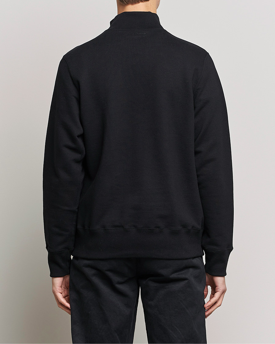 Mies | Puserot | Merz b. Schwanen | Organic Cotton Half Zip Sweat Black