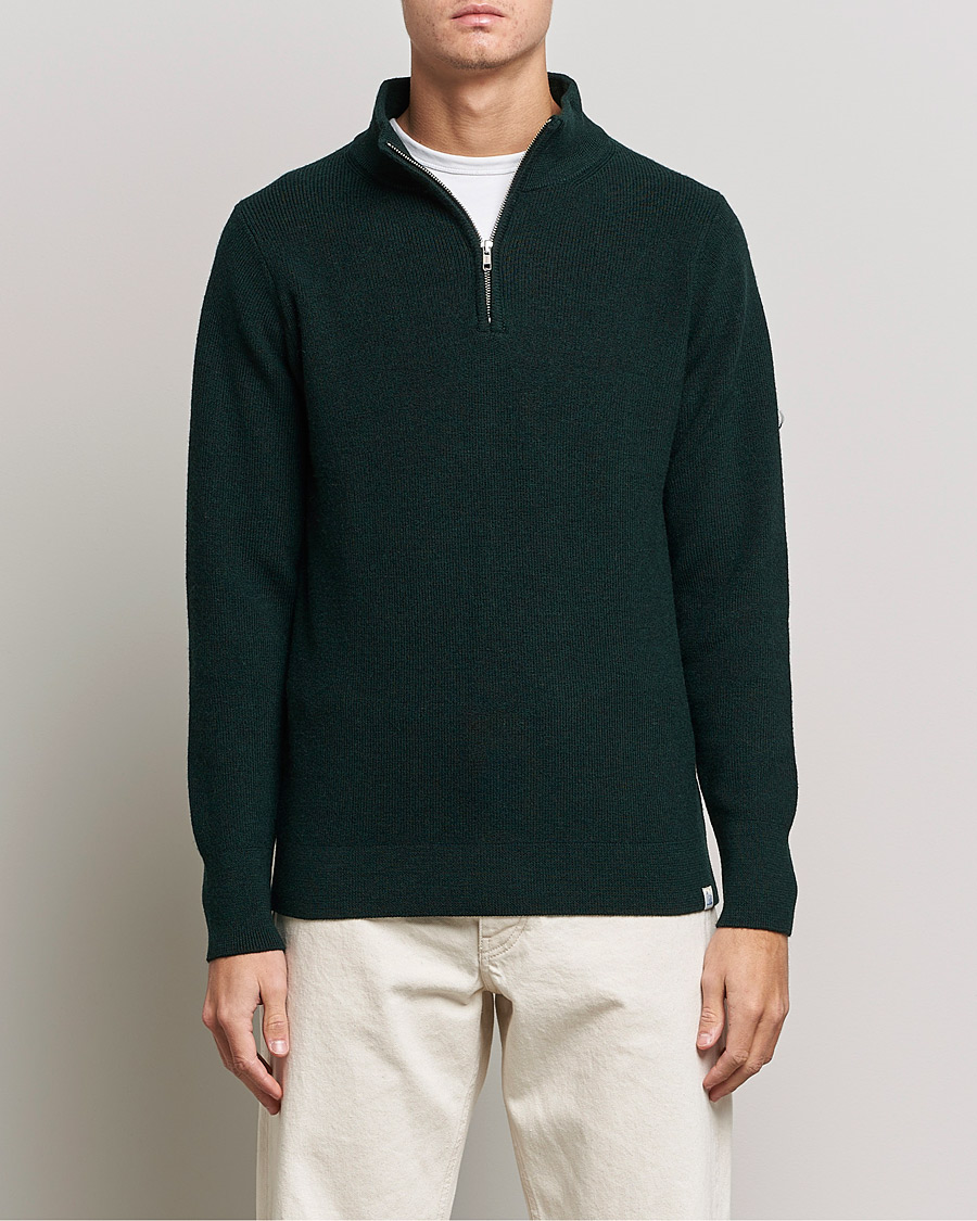 Mies | Puserot | Merz b. Schwanen | Merino Wool Half Zip Forest