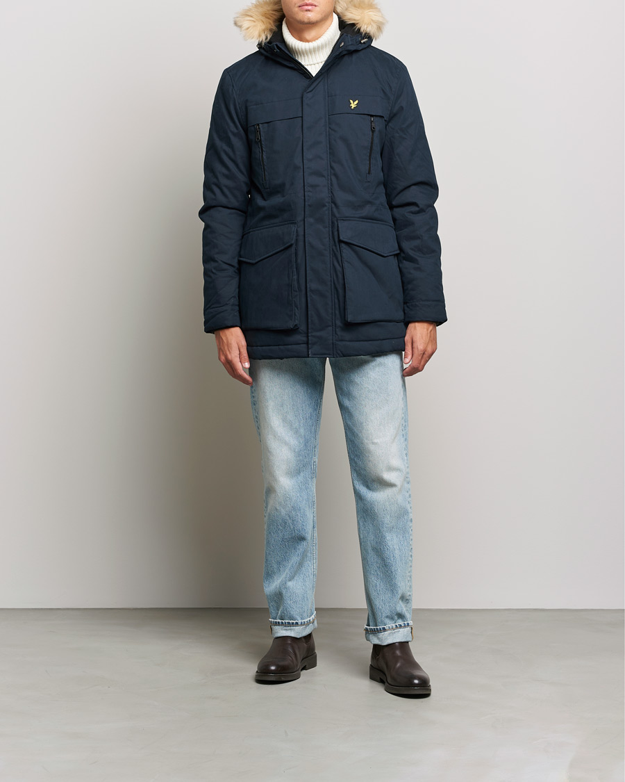 Mies | Takit | Lyle & Scott | Winter Weight Micro Fleece Parka Dark Navy
