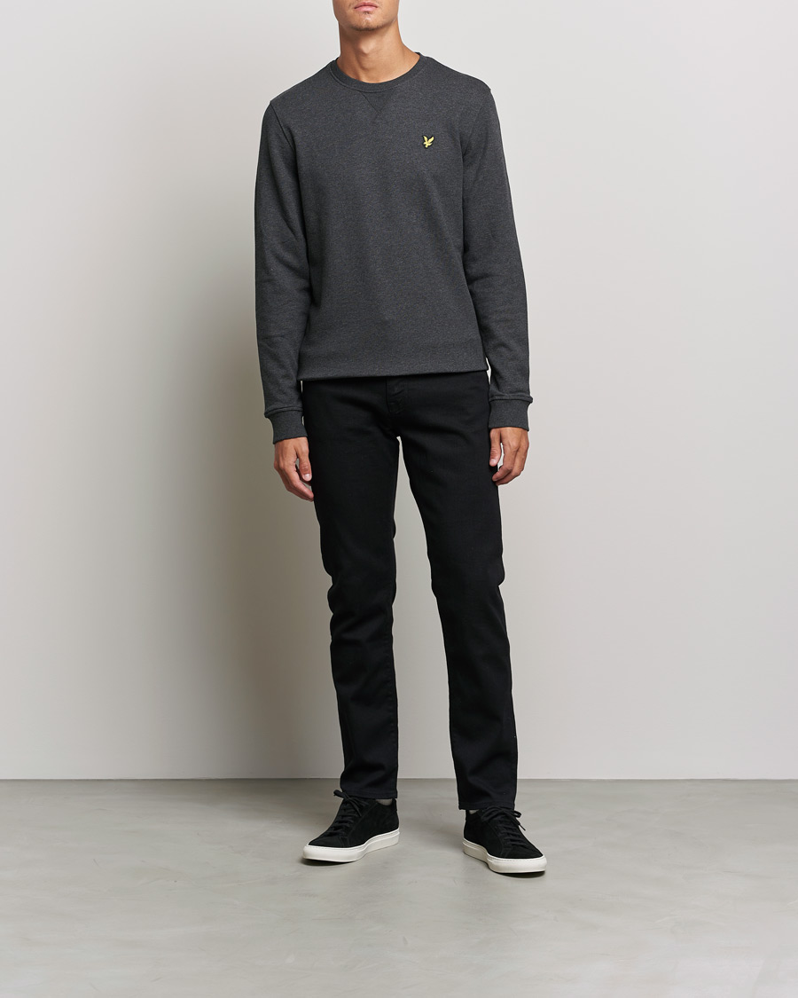 Mies | Puserot | Lyle & Scott | Organic Cotton Crew Neck Charcoal Marl