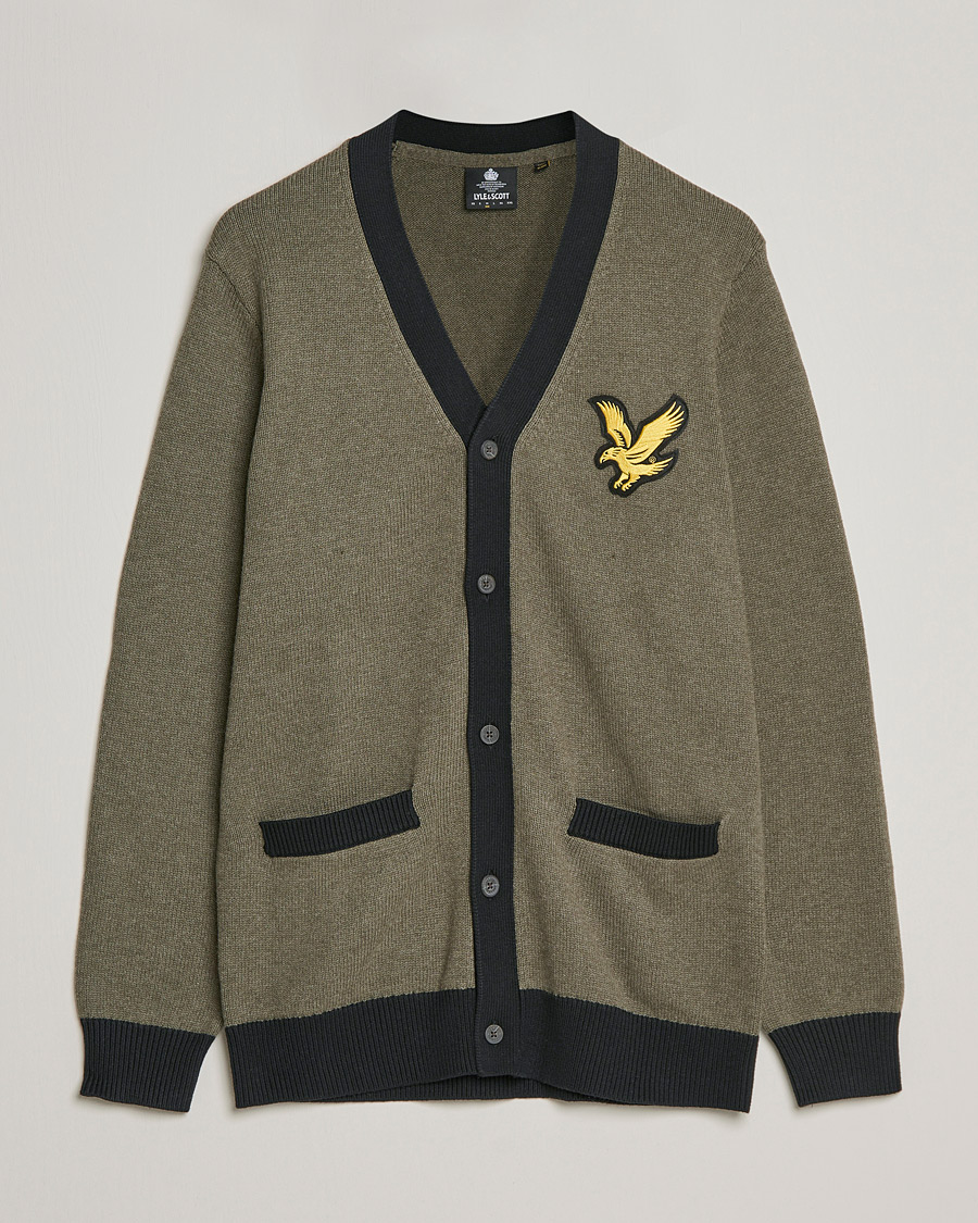 Mies | Puserot | Lyle & Scott | Block Marl Cardigan Olive Marl