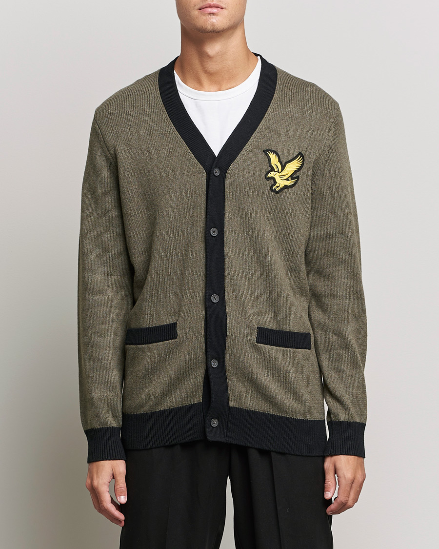 Mies | Puserot | Lyle & Scott | Block Marl Cardigan Olive Marl