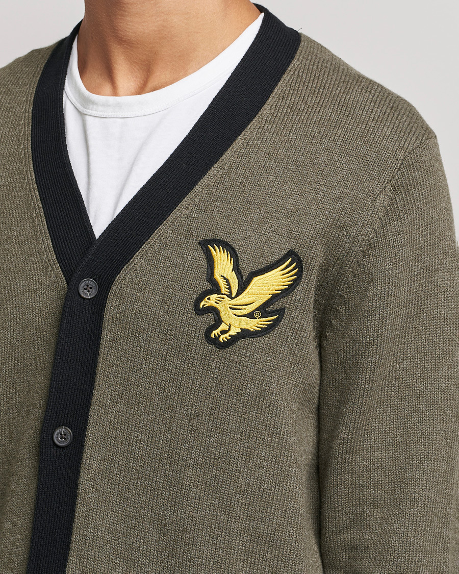 Mies | Puserot | Lyle & Scott | Block Marl Cardigan Olive Marl