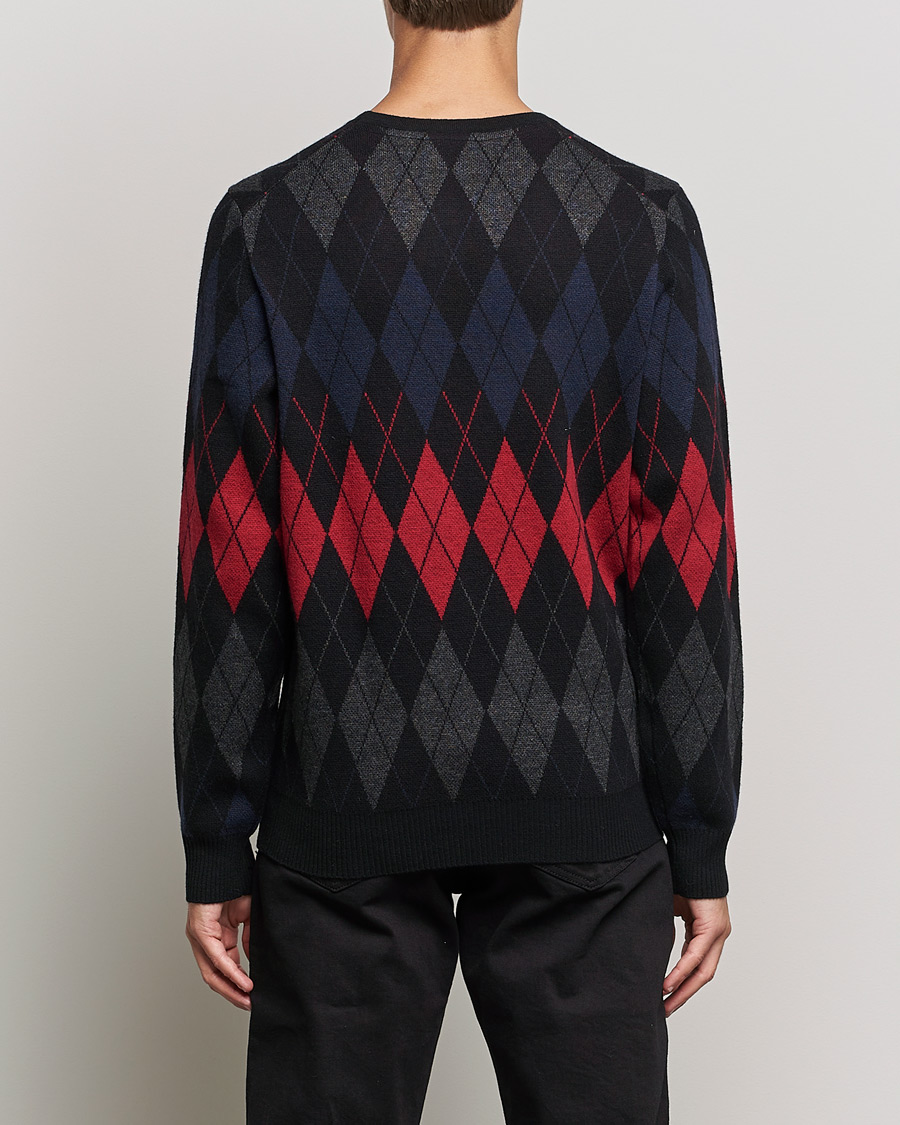 Mies | Puserot | Lyle & Scott | British Argyle Crew Neck Black