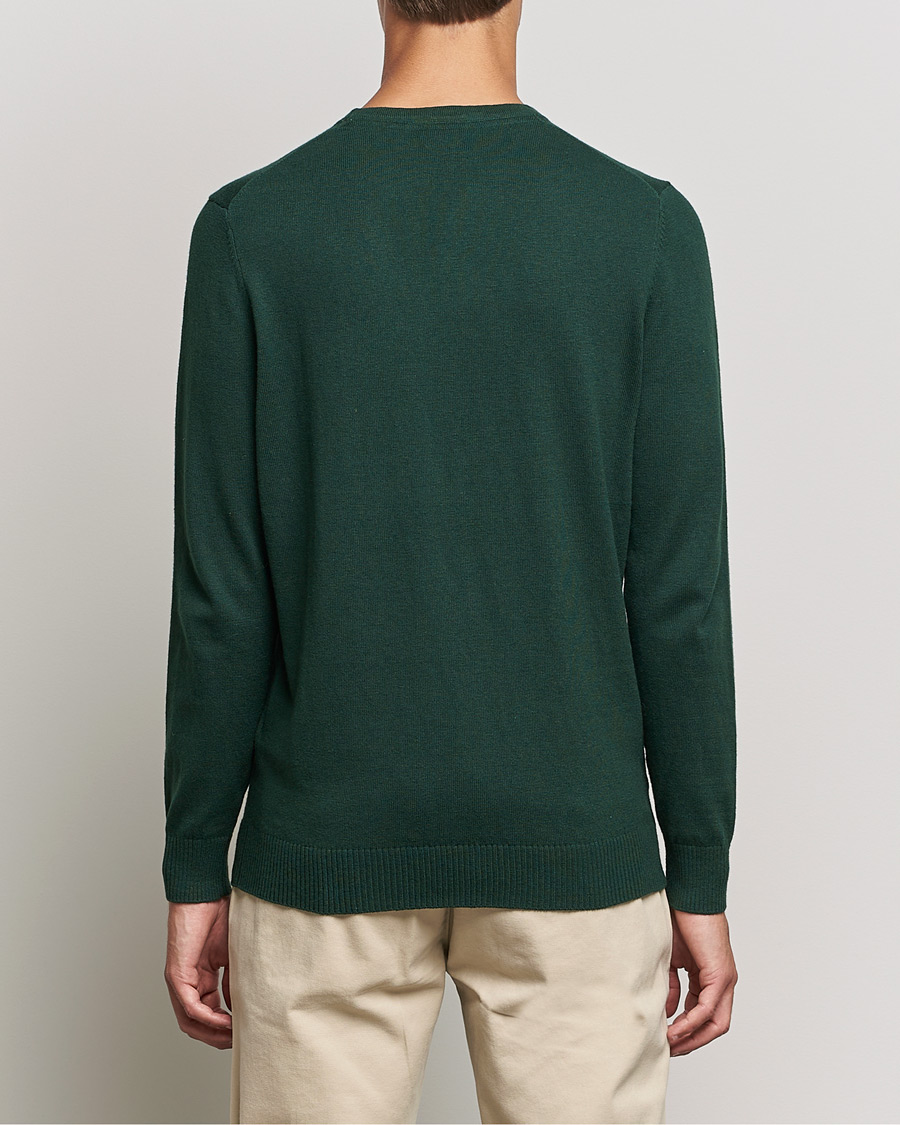 Mies | Puserot | Lyle & Scott | Crew Neck Cotton/Merino Jumper Dark Green