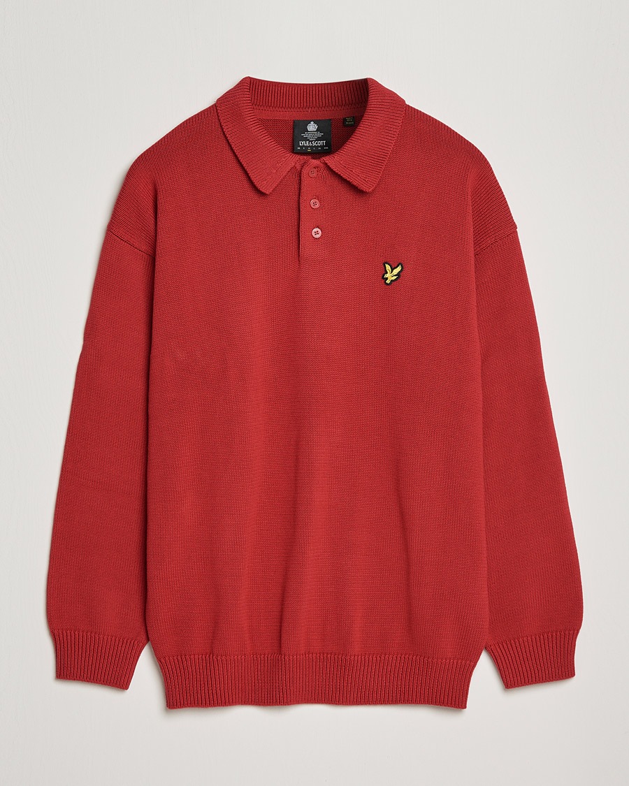 Miehet | Pusero | Lyle & Scott | Blousson Knitted Polo Tunnel Red