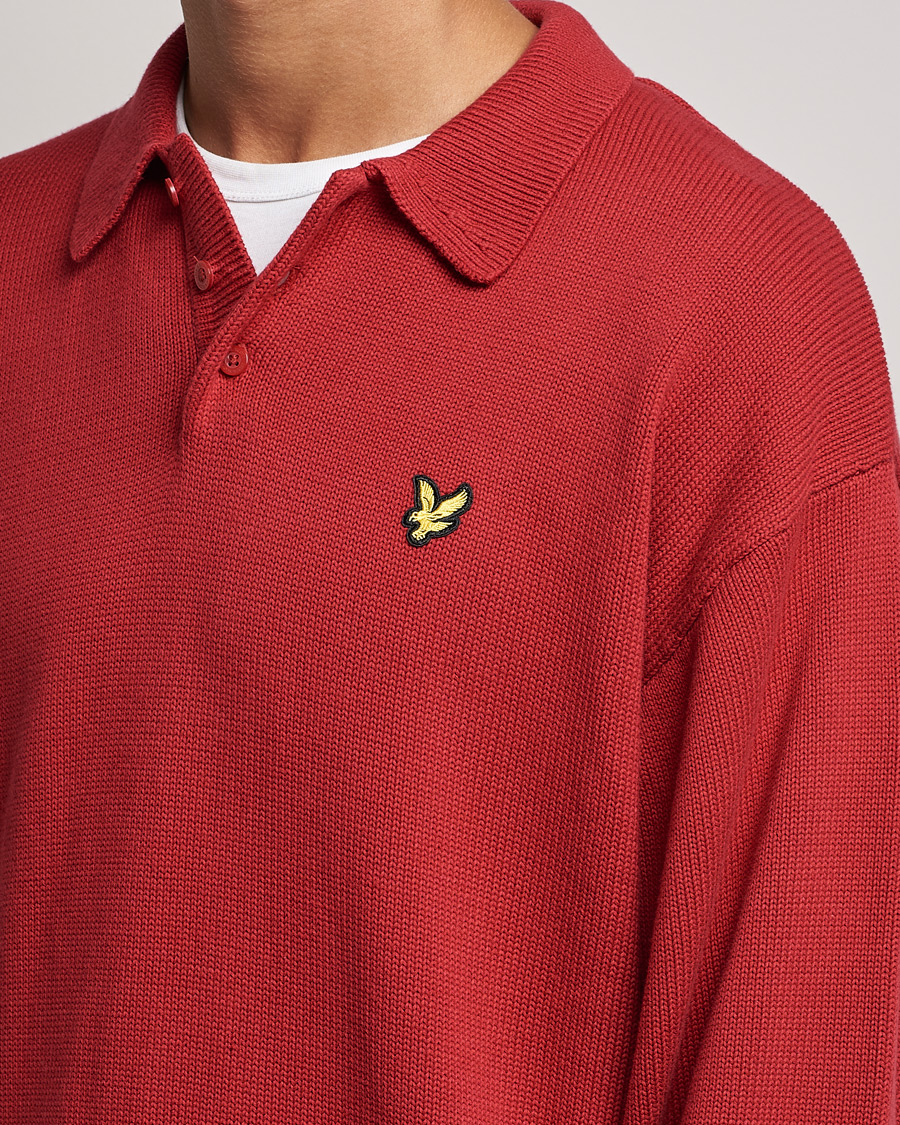Mies | Puserot | Lyle & Scott | Blousson Knitted Polo Tunnel Red