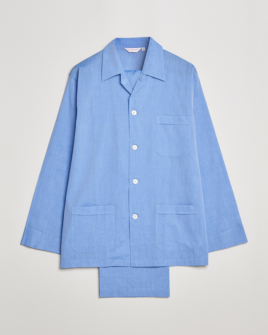 Mies | Derek Rose Cotton Pyjama Set Blue | Derek Rose | Cotton Pyjama Set Blue