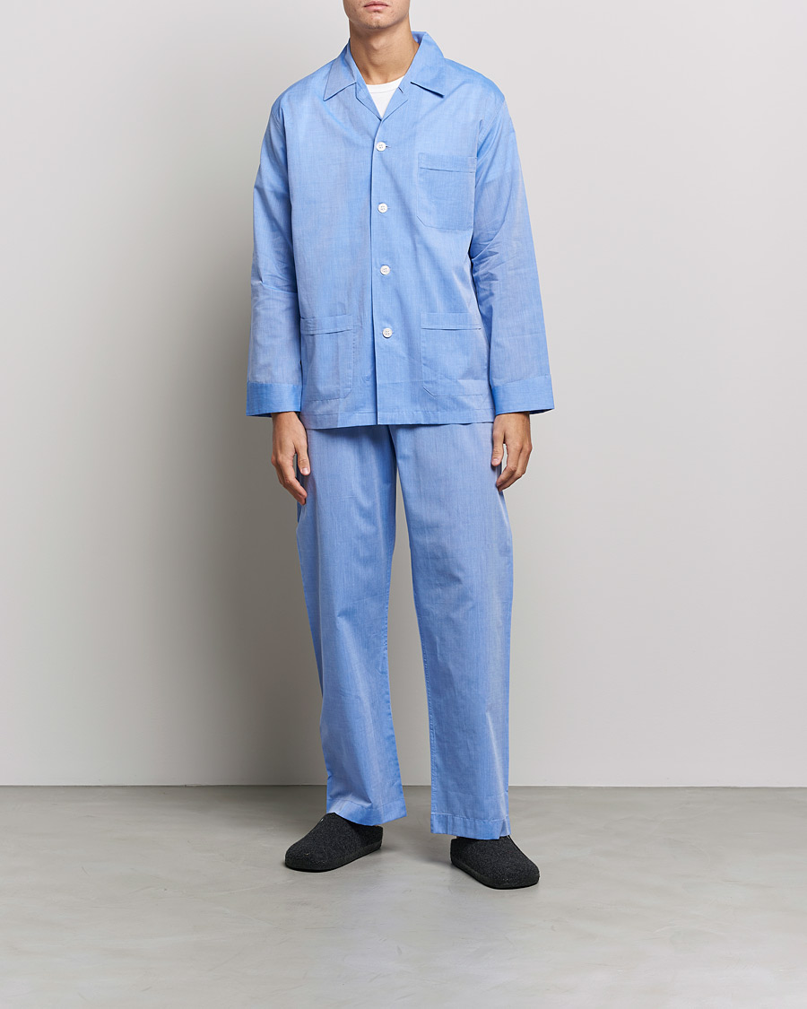 Mies | Derek Rose Cotton Pyjama Set Blue | Derek Rose | Cotton Pyjama Set Blue