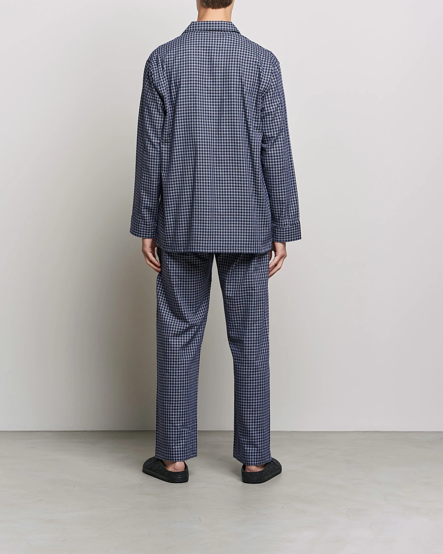 Mies |  | Derek Rose | Checked Cotton Pyjama Set Navy