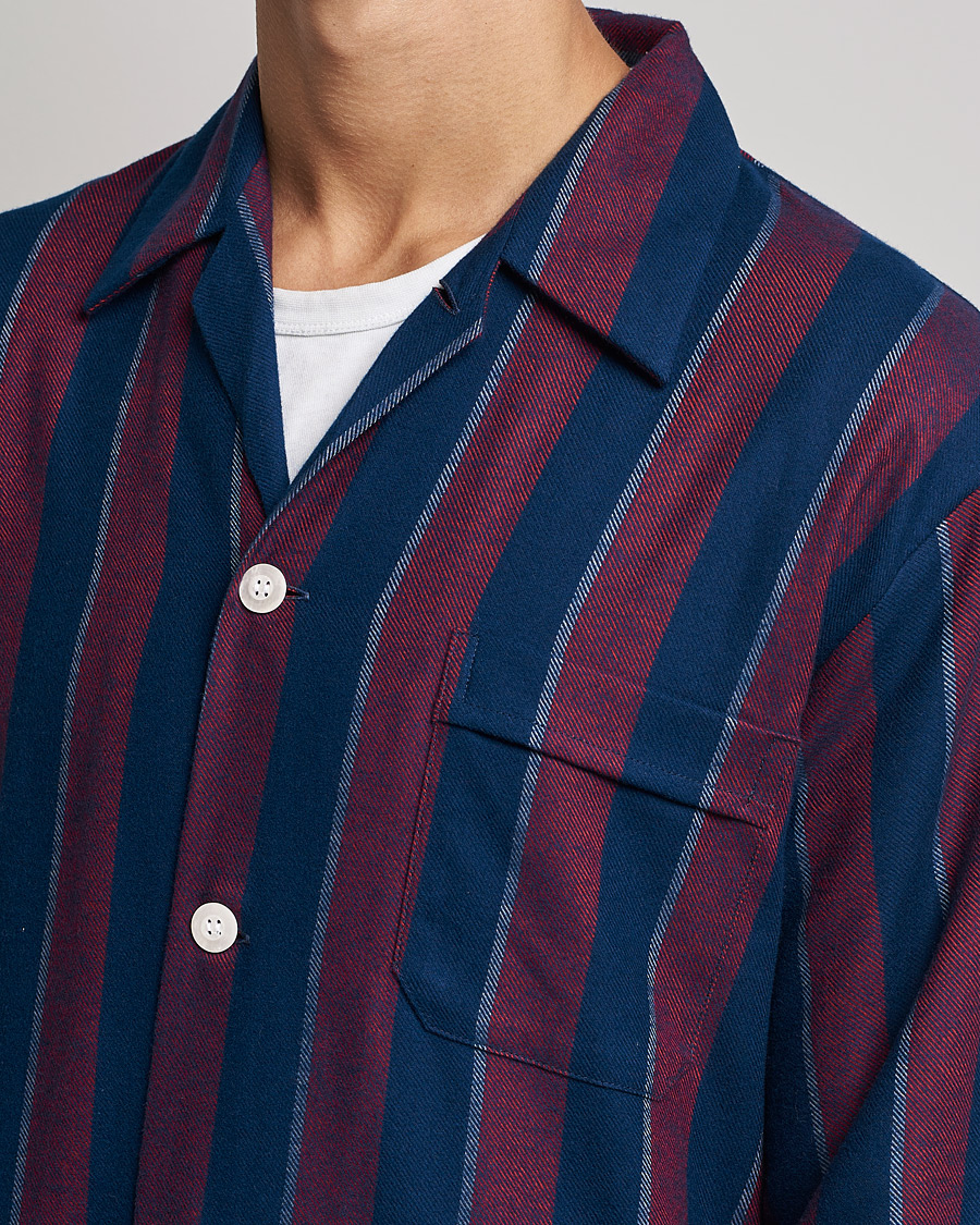 Mies | Yöpuvut ja kylpytakit | Derek Rose | Brushed Cotton Flanell Striped Pyjama Set Navy