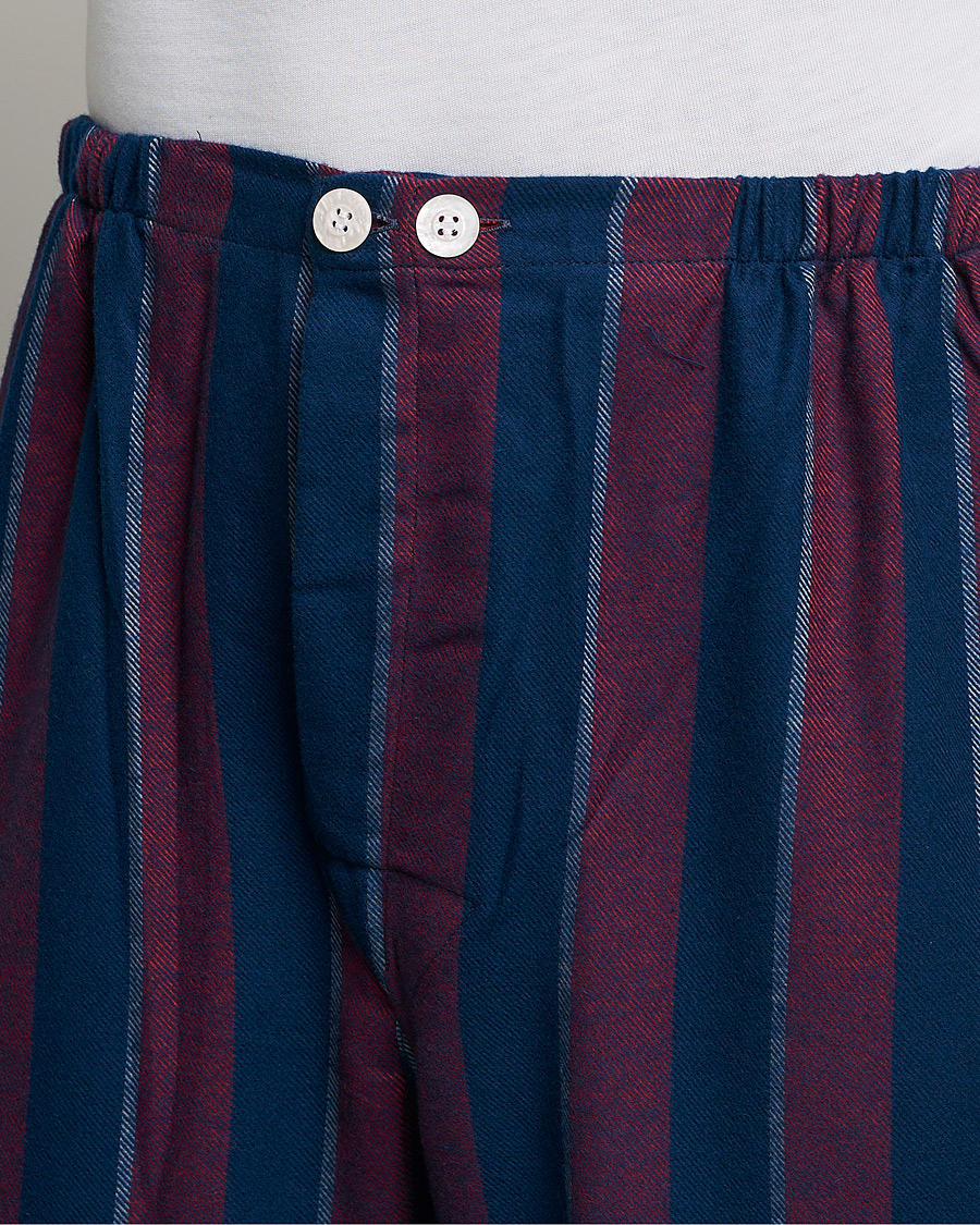 Mies | Yöpuvut ja kylpytakit | Derek Rose | Brushed Cotton Flanell Striped Pyjama Set Navy