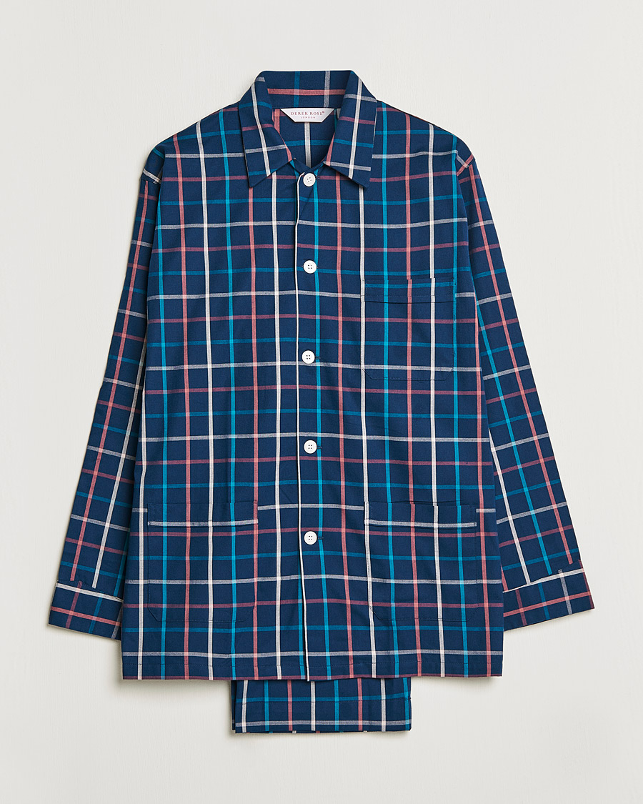 Mies | Yöpuvut ja kylpytakit | Derek Rose | Checked Cotton Pyjama Set Multi