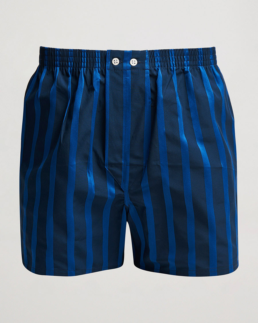 Mies | Alusvaatteet | Derek Rose | Classic Fit Striped Boxer Shorts Navy