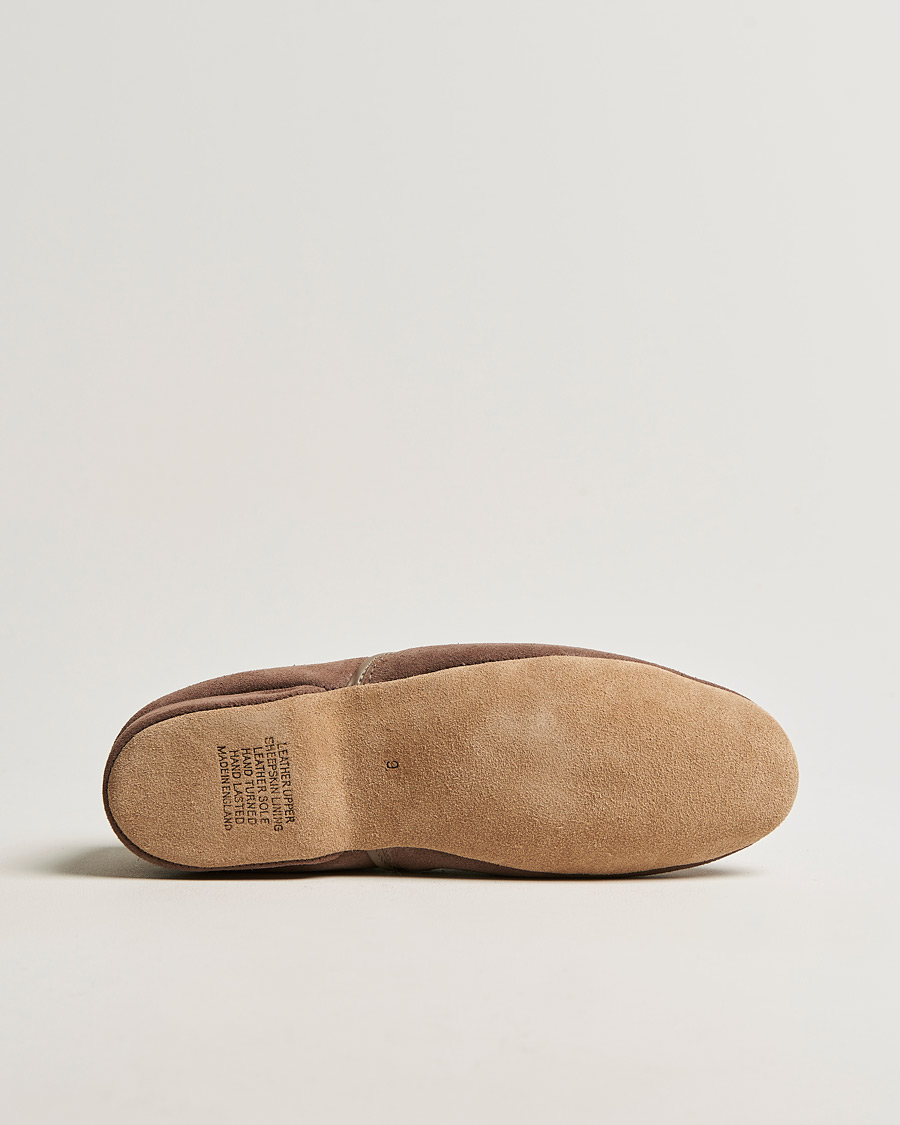 Mies | Derek Rose Crawford Sheepskin Suede Slippers Beige | Derek Rose | Crawford Sheepskin Suede Slippers Beige