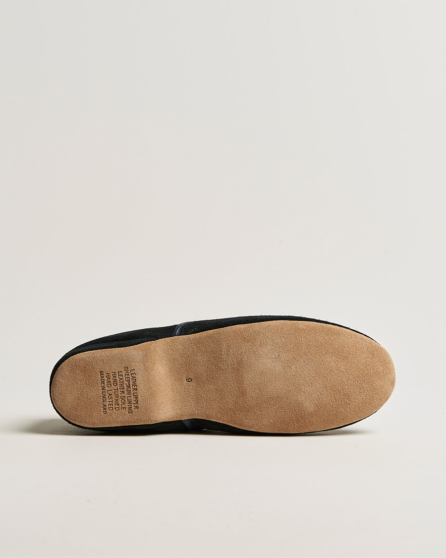 Mies | Derek Rose Crawford Sheepskin Suede Slippers Navy | Derek Rose | Crawford Sheepskin Suede Slippers Navy