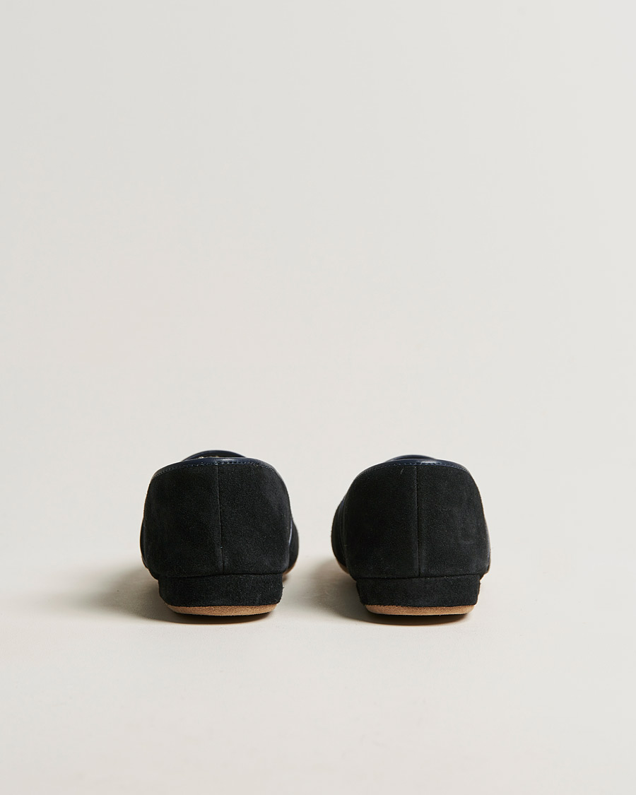Mies | Derek Rose Crawford Sheepskin Suede Slippers Navy | Derek Rose | Crawford Sheepskin Suede Slippers Navy