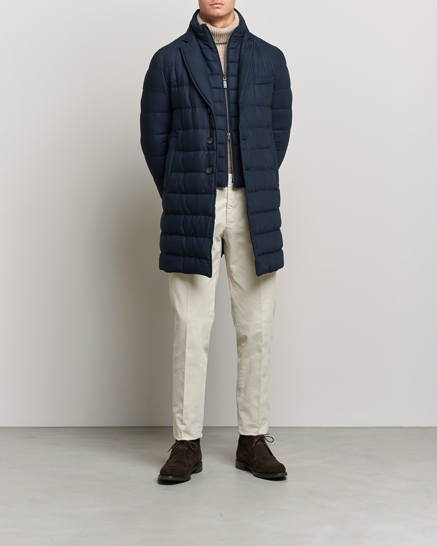 Mies | Takit | Herno | Flannel Down Coat Navy