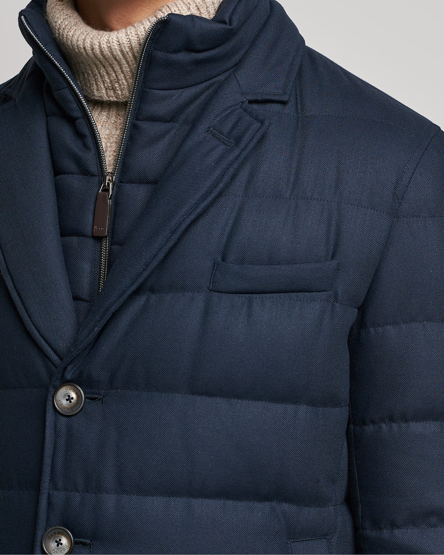 Mies | Takit | Herno | Flannel Down Coat Navy