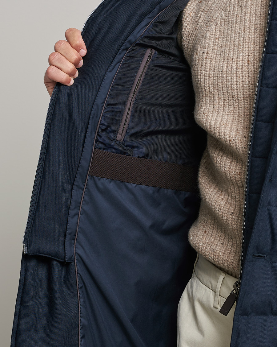 Mies | Takit | Herno | Flannel Down Coat Navy