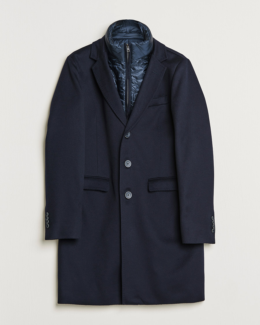 Mies | Takit | Herno | Cashmere Zip Coat Navy
