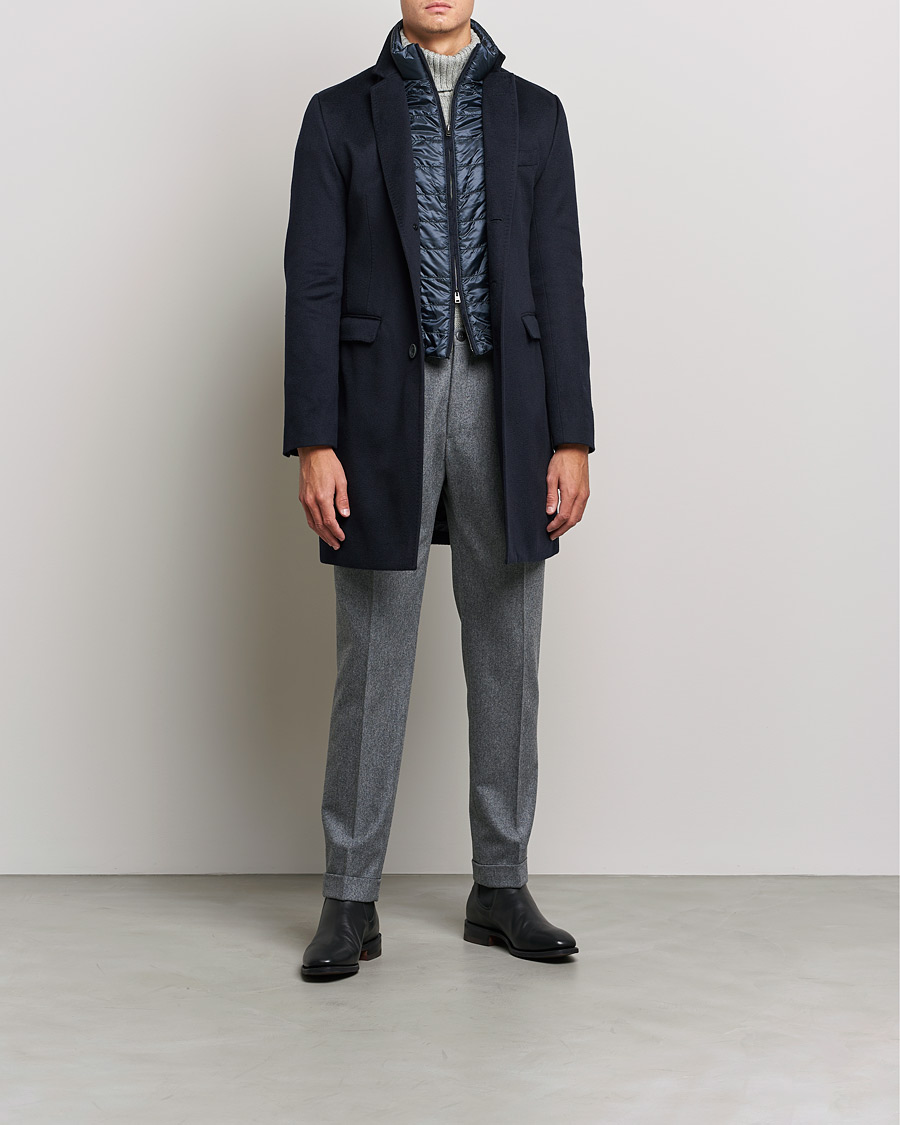 Mies | Takit | Herno | Cashmere Zip Coat Navy