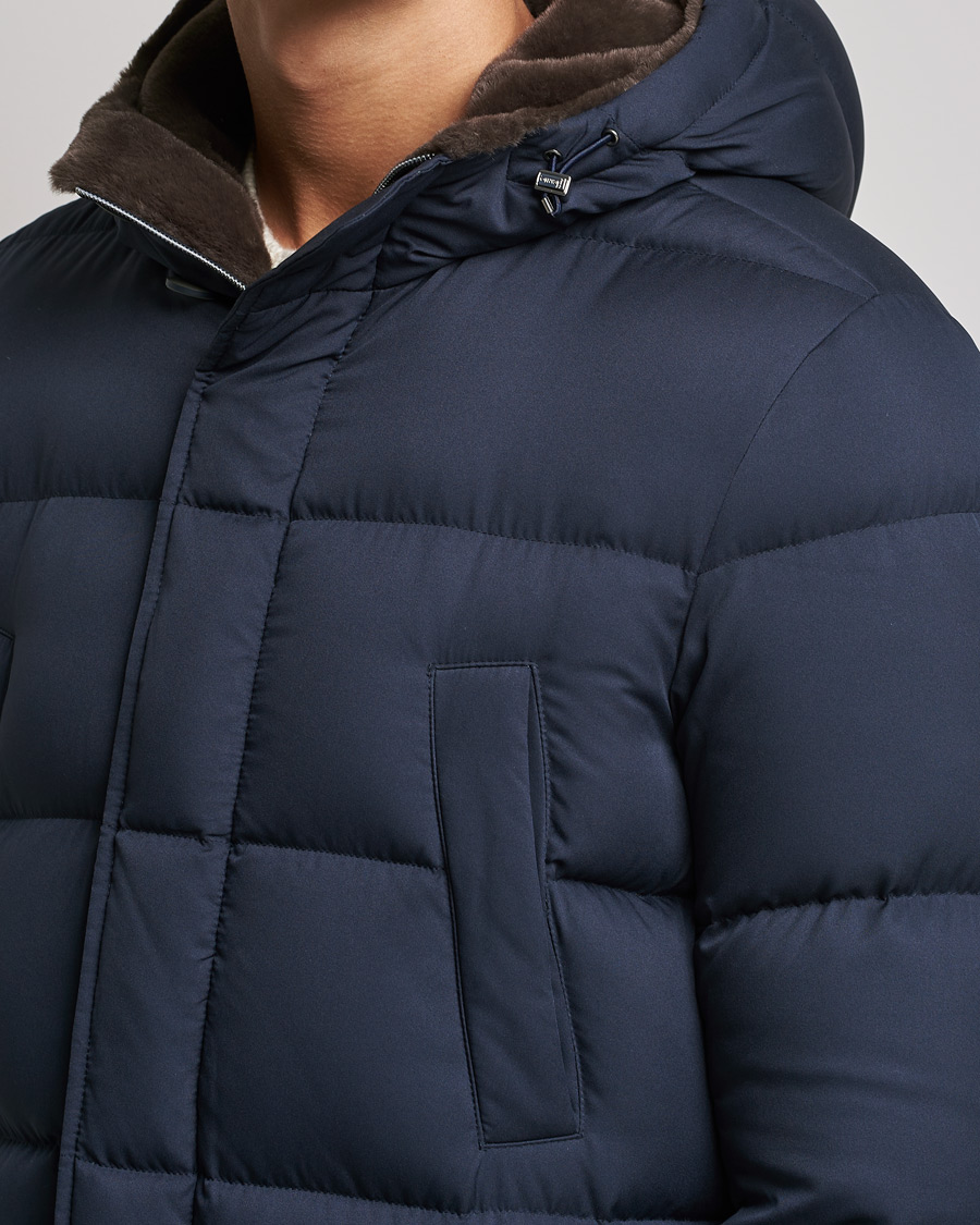 Mies | Takit | Herno | Faux Fur Down Parka Navy