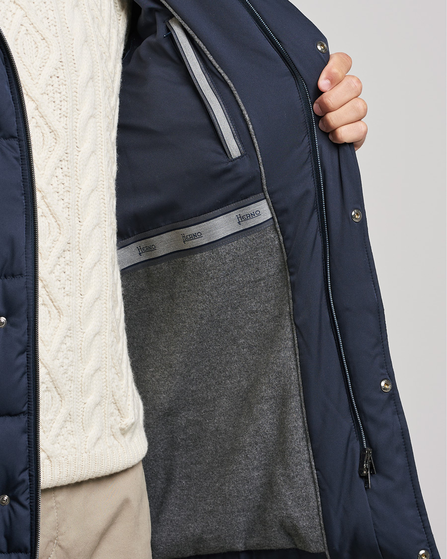 Mies | Takit | Herno | Faux Fur Down Parka Navy