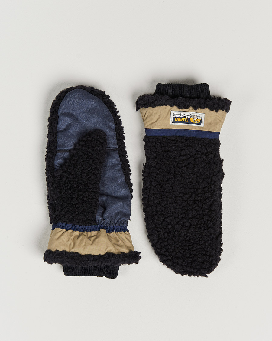 Mies | Elmer by Swany Miyo Wool Teddy Mittens Black | Elmer by Swany | Miyo Wool Teddy Mittens Black