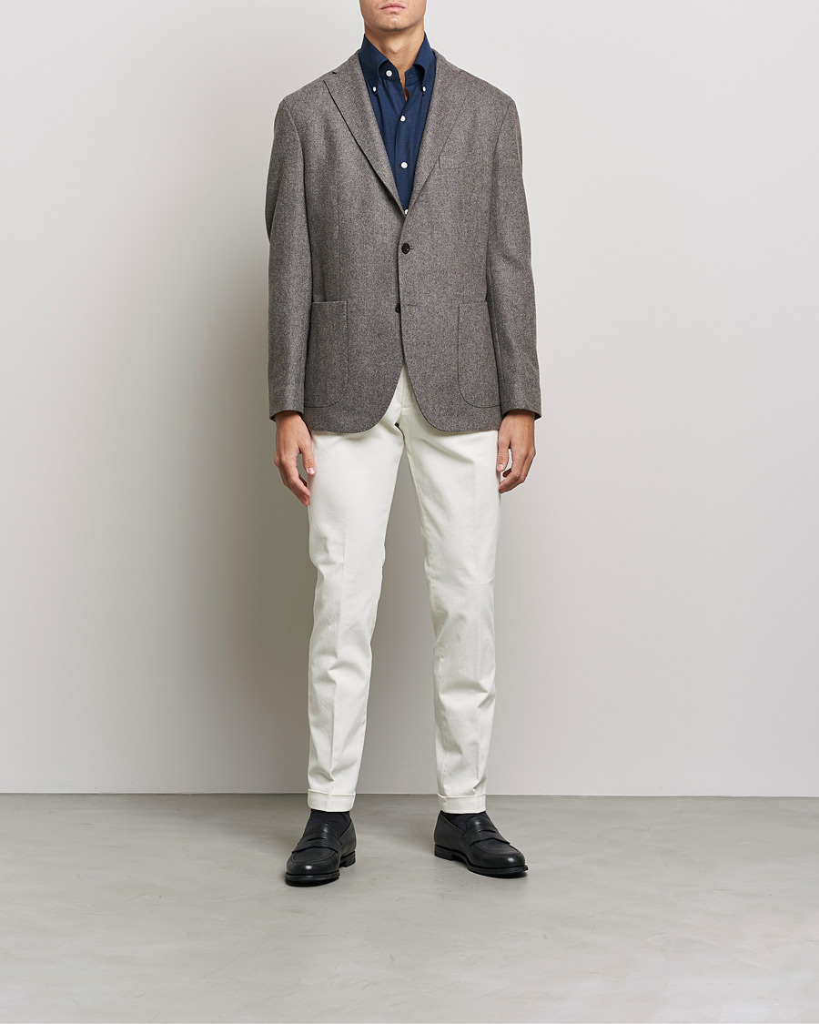 Mies | Housut | Briglia 1949 | Slim Fit Cotton Stretch Chino Off White