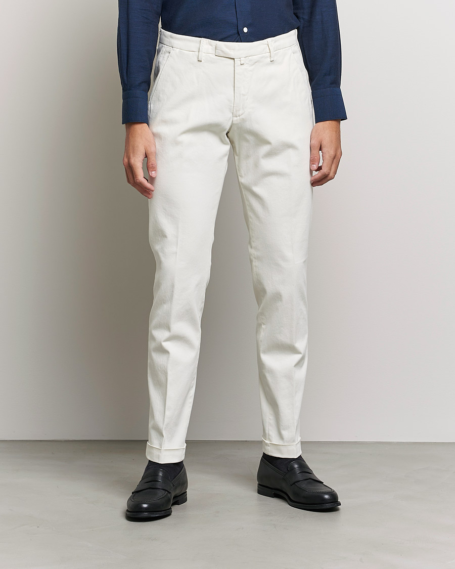 Mies | Housut | Briglia 1949 | Slim Fit Cotton Stretch Chino Off White