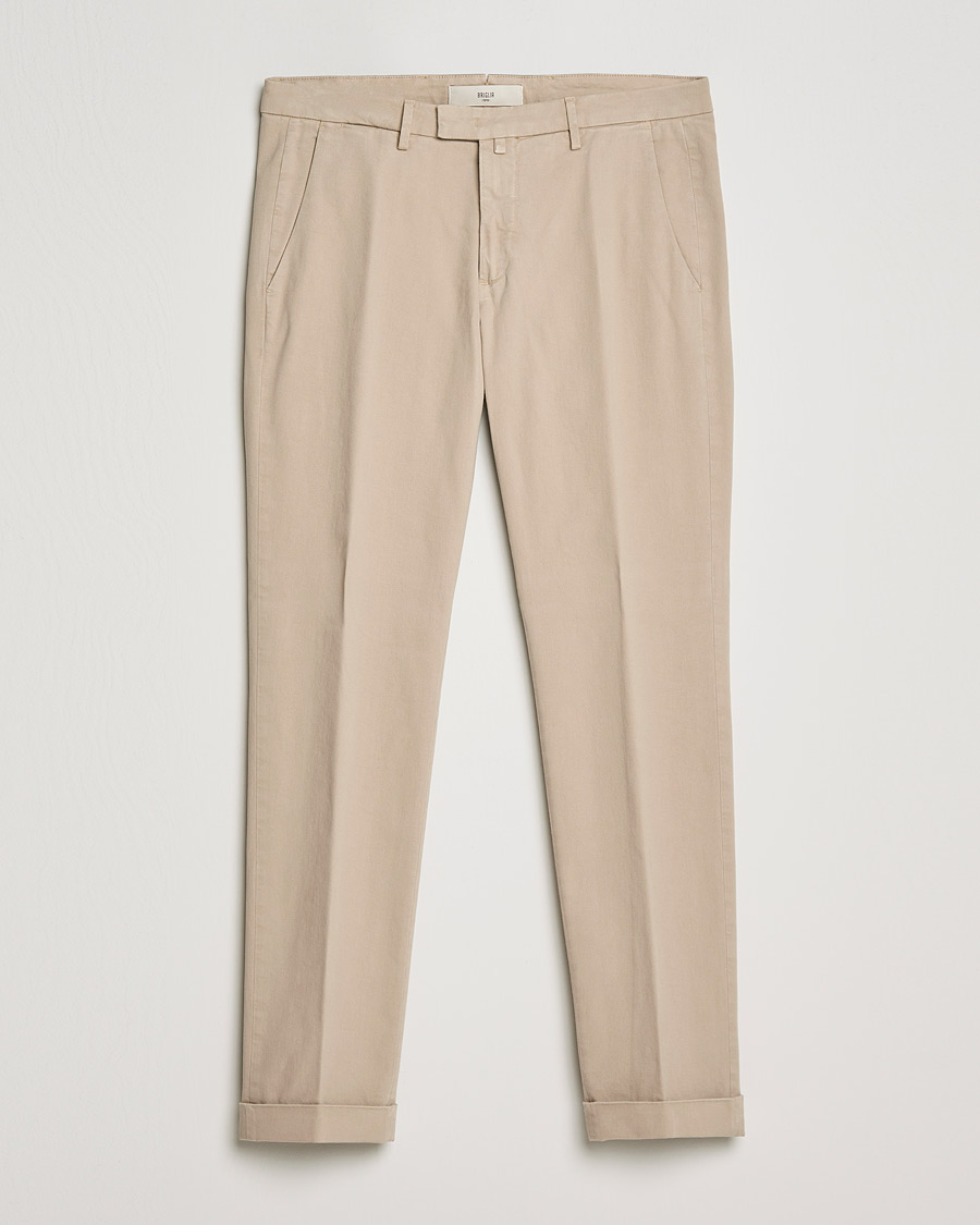 Mies | Housut | Briglia 1949 | Slim Fit Cotton Stretch Chino Beige