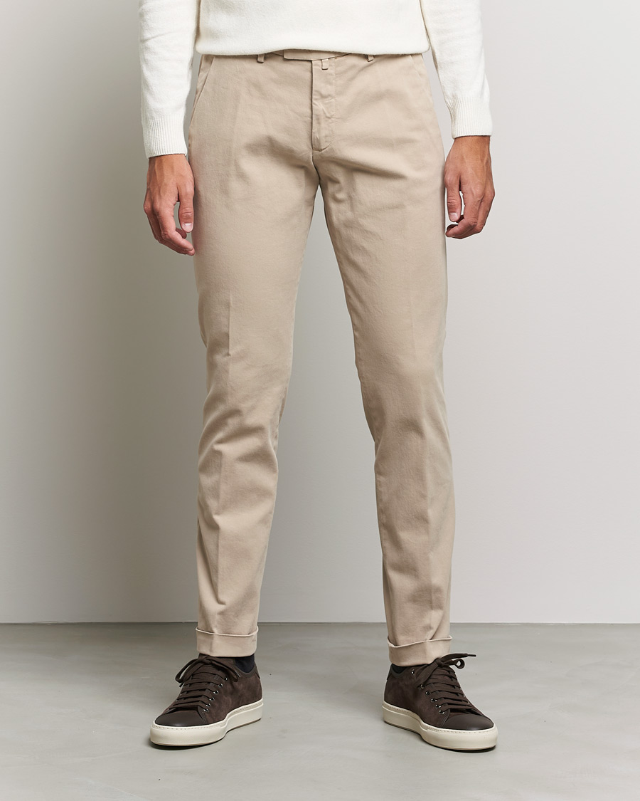 Mies | Housut | Briglia 1949 | Slim Fit Cotton Stretch Chino Beige