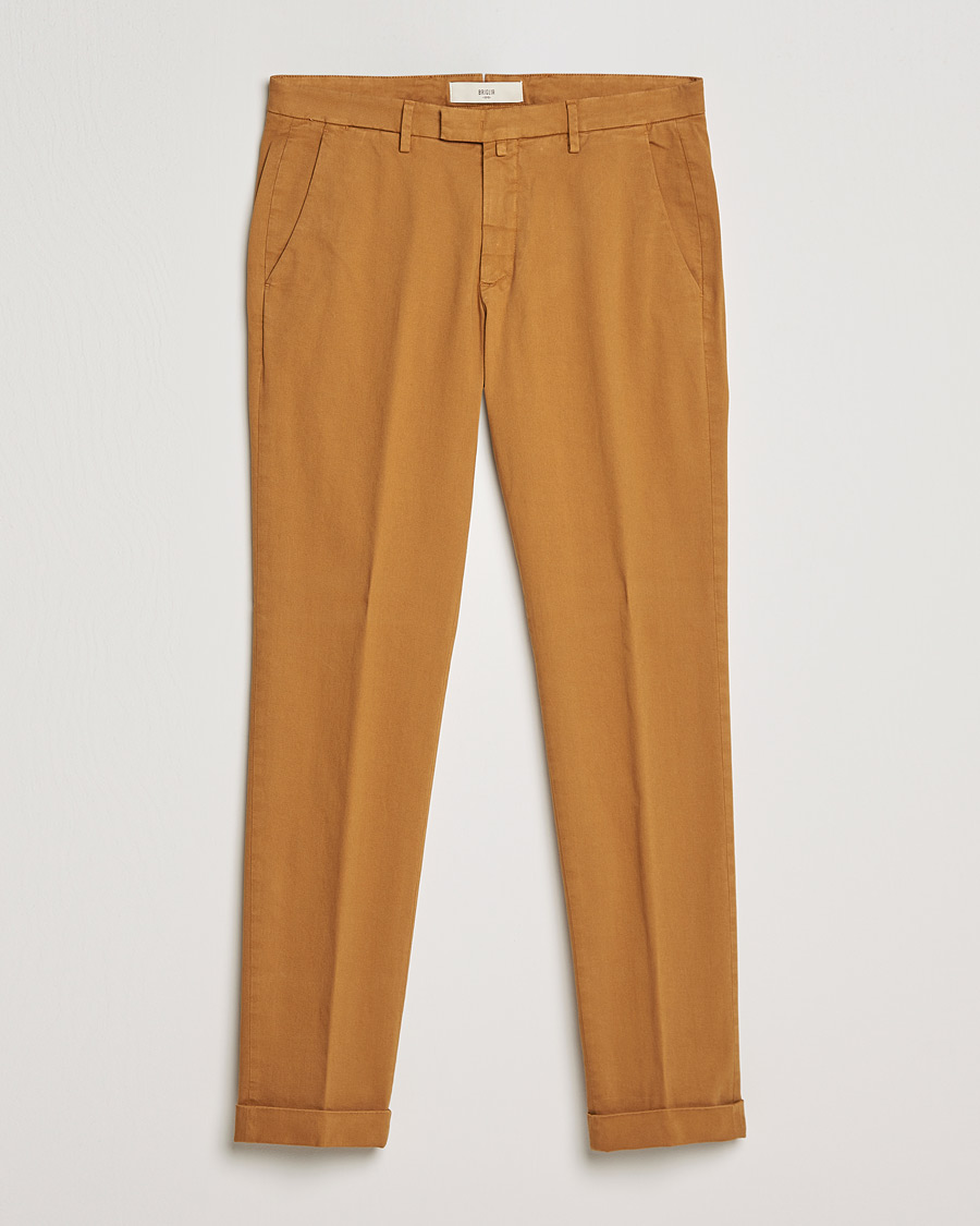 Mies | Housut | Briglia 1949 | Slim Fit Cotton Stretch Chino Golden Brown