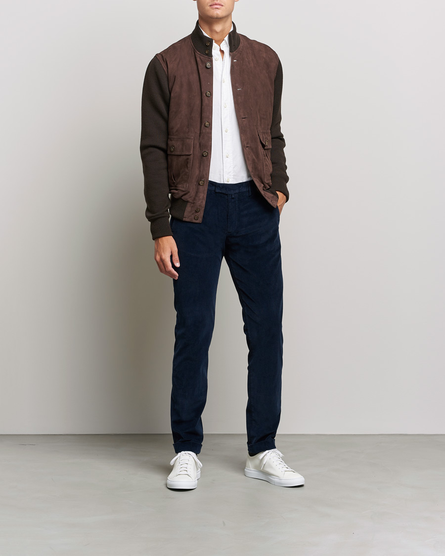 Mies | Housut | Briglia 1949 | Slim Fit Corduroy Trousers Navy