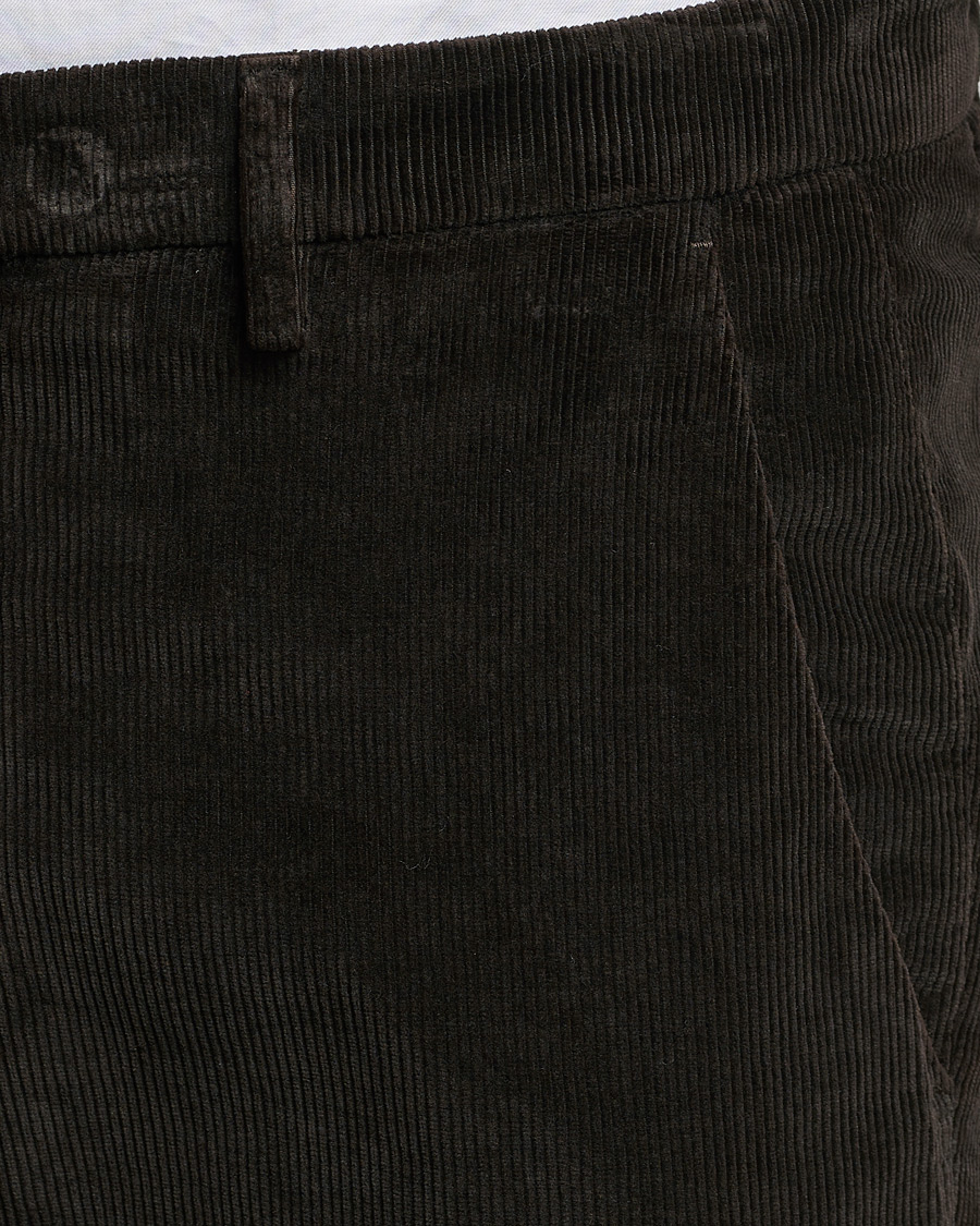 Mies | Housut | Briglia 1949 | Slim Fit Corduroy Trousers Dark Brown