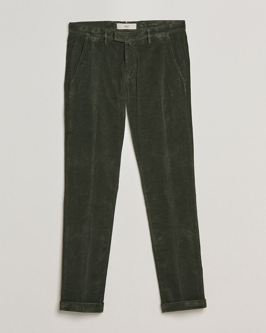Miehet |  | Briglia 1949 | Slim Fit Corduroy Trousers Dark Green
