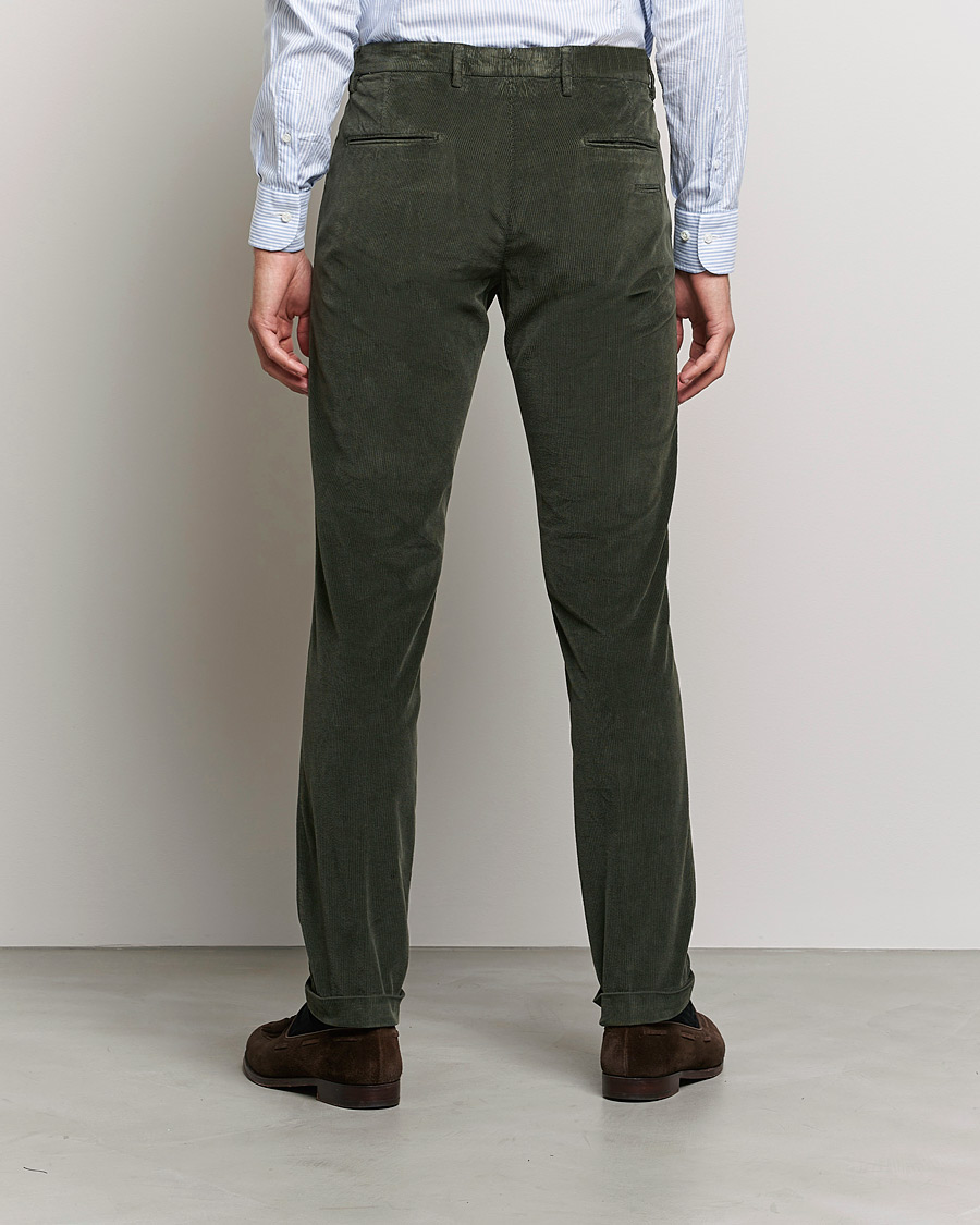 Mies | Housut | Briglia 1949 | Slim Fit Corduroy Trousers Dark Green