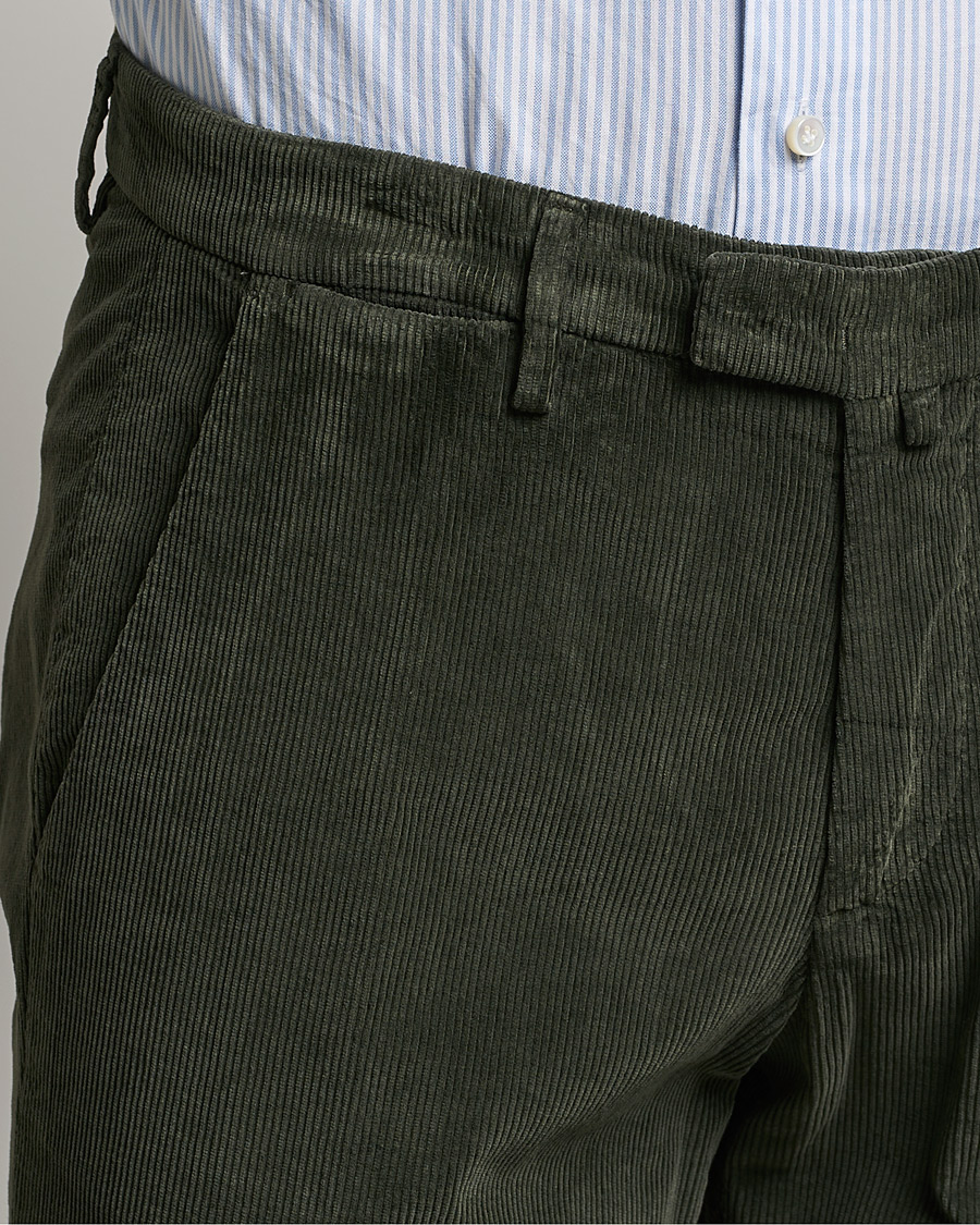 Mies | Housut | Briglia 1949 | Slim Fit Corduroy Trousers Dark Green
