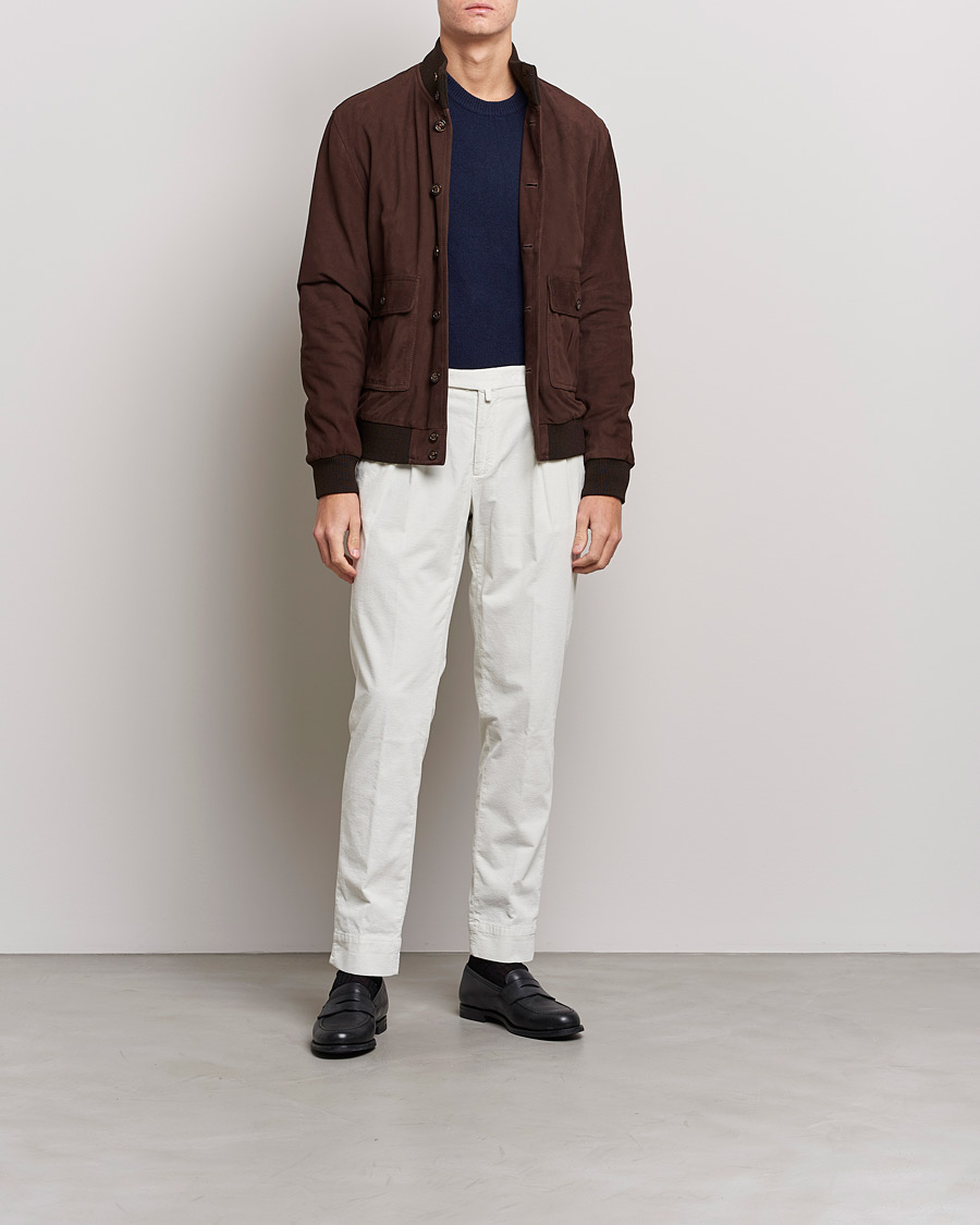 Mies | Housut | Briglia 1949 | Easy Fit Corduroy Trousers Off White